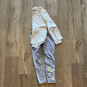 Puma Kids Gray and White Leggings Set
